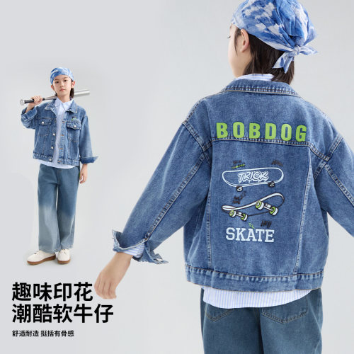 贝贝王国男童牛仔外套痞帅风