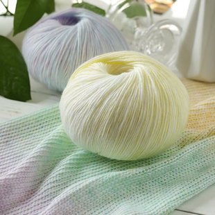 云团秋冬钩七星毯柔软彩虹时刻渐变色织帽子围巾棉花糖彩棉毛线团