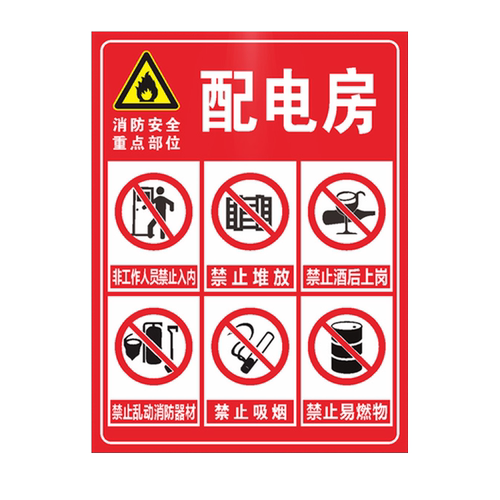 配电房生产车间重地消防安全重点部位警示提示牌标识牌铝板反光标志牌全套有限空间职业危害警示牌支持定制