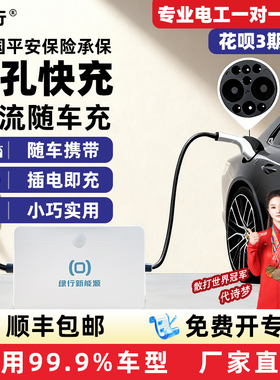 绿行新能源汽车直流随车充九孔充电枪380v快充充电桩蔚来2/3kw9孔
