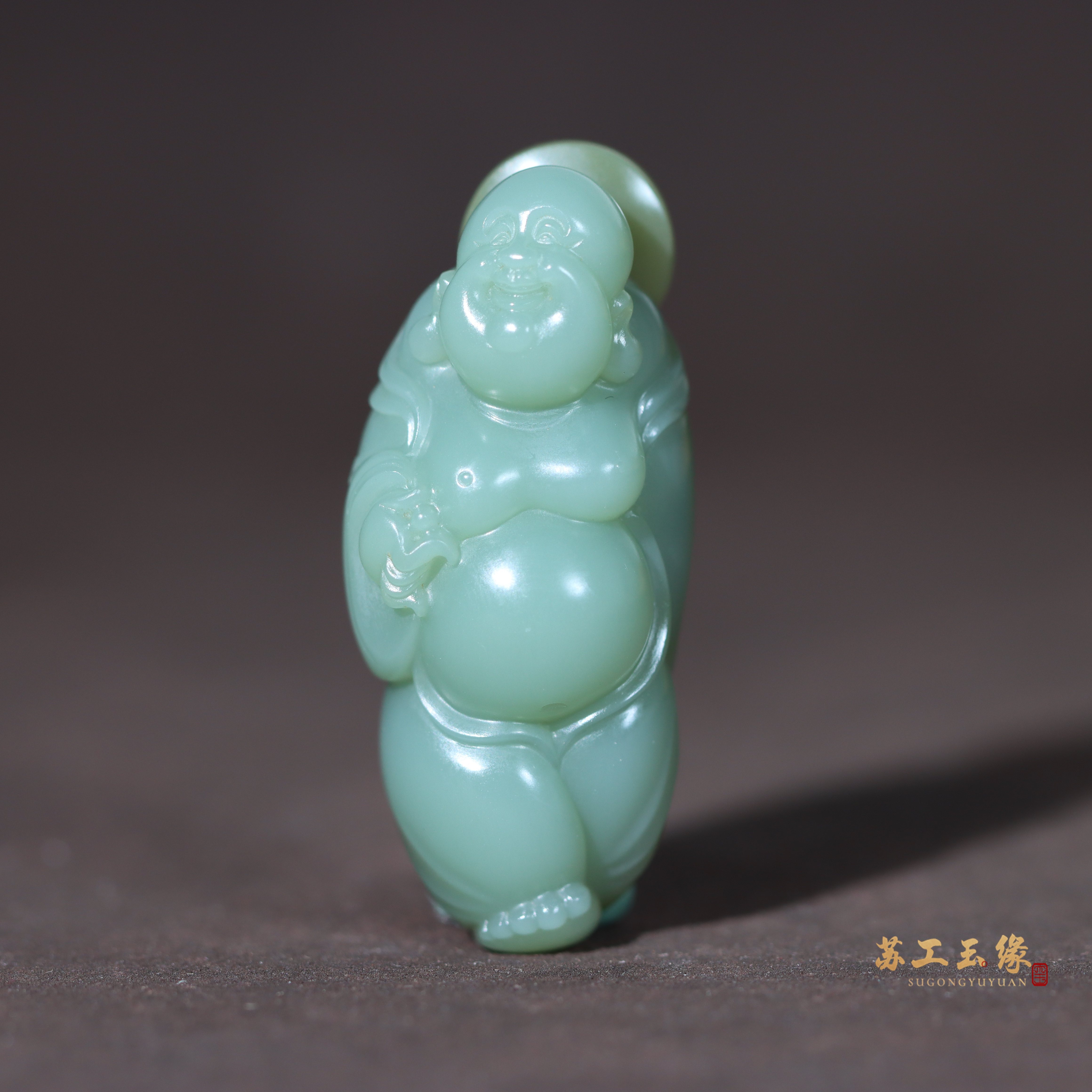 苏工玉缘和田玉笑佛沙枣青籽料