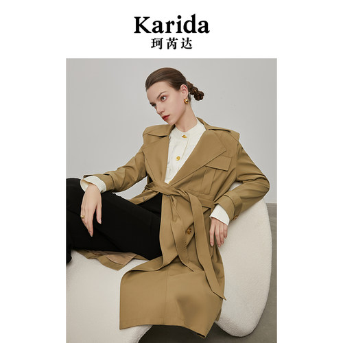 垫肩长款风衣Karida/珂芮达