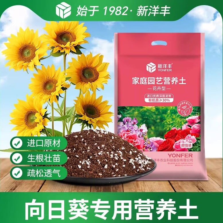 向日葵专用土阳台盆栽葵花有机营养土向阳花种植土壤转日莲泥炭土