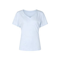 Glutinous rice Seed [Cold skin T] Mianmian Ice Super short-sleeved straight-shoulder V-neck T-shirt for women's summer slimming and waist-cinching large-sized women's top thumbnail 8