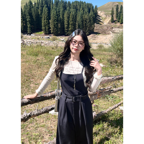 糯米子[女团字母T]秋季新款Jennie同款微透松弛字母长袖T恤女