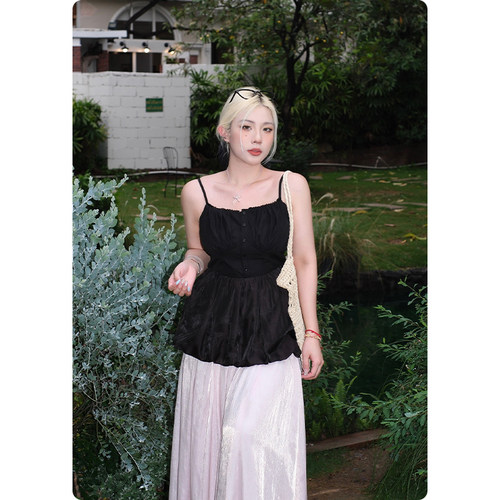 法式吊带背心女夏季微胖mm外穿