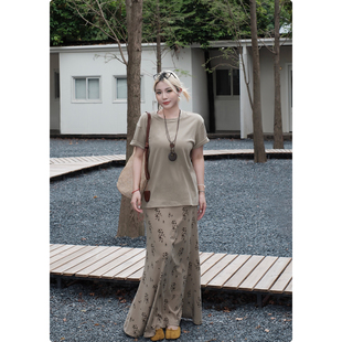 气质半裙碎花显瘦高腰休闲温柔风裙子 韩式 糯米子 旧书花签