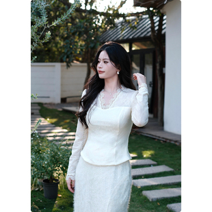 千金纯欲银狐绒T恤 蕾丝拼接显瘦上衣新款 糯米子 月光缪斯上衣