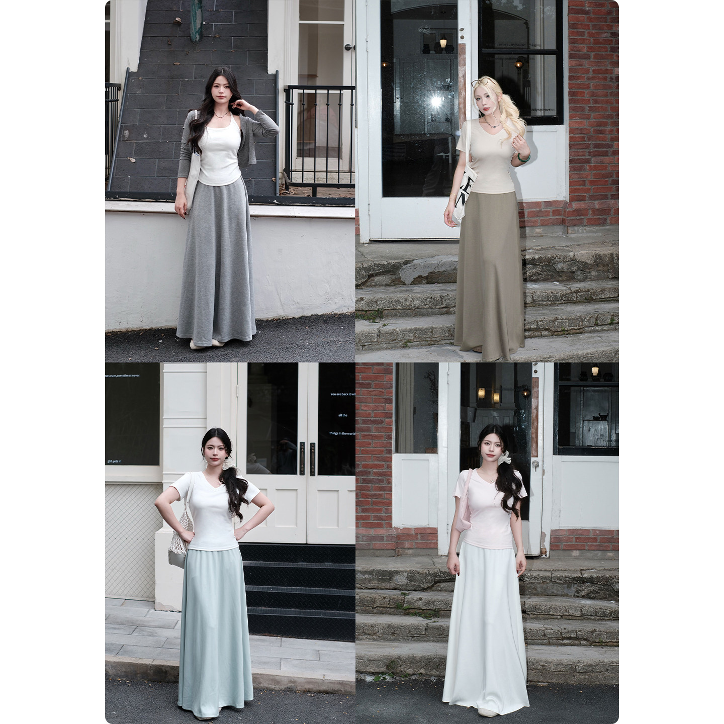 糯米子[降温贴]松弛感天菜超软奶皮裙2026新款显瘦伞裙a字半身裙