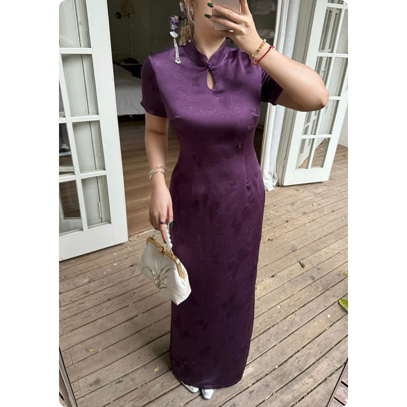 糯米子[南风意]新中式复古旗袍国风女装蝴蝶印花连衣裙夏