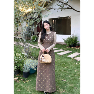 糯米子[烛光晚餐]背心裙小香风收腰显瘦连衣裙圣诞冬富家千金