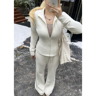 糯米子 加绒外套秋冬小蛮腰发热双面绒石墨烯立领卫衣 lu系小暖炉