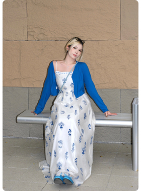 糯米子[夏日氛围]吊带连衣裙女2026新款春夏长裙微胖大码胖mm裙子