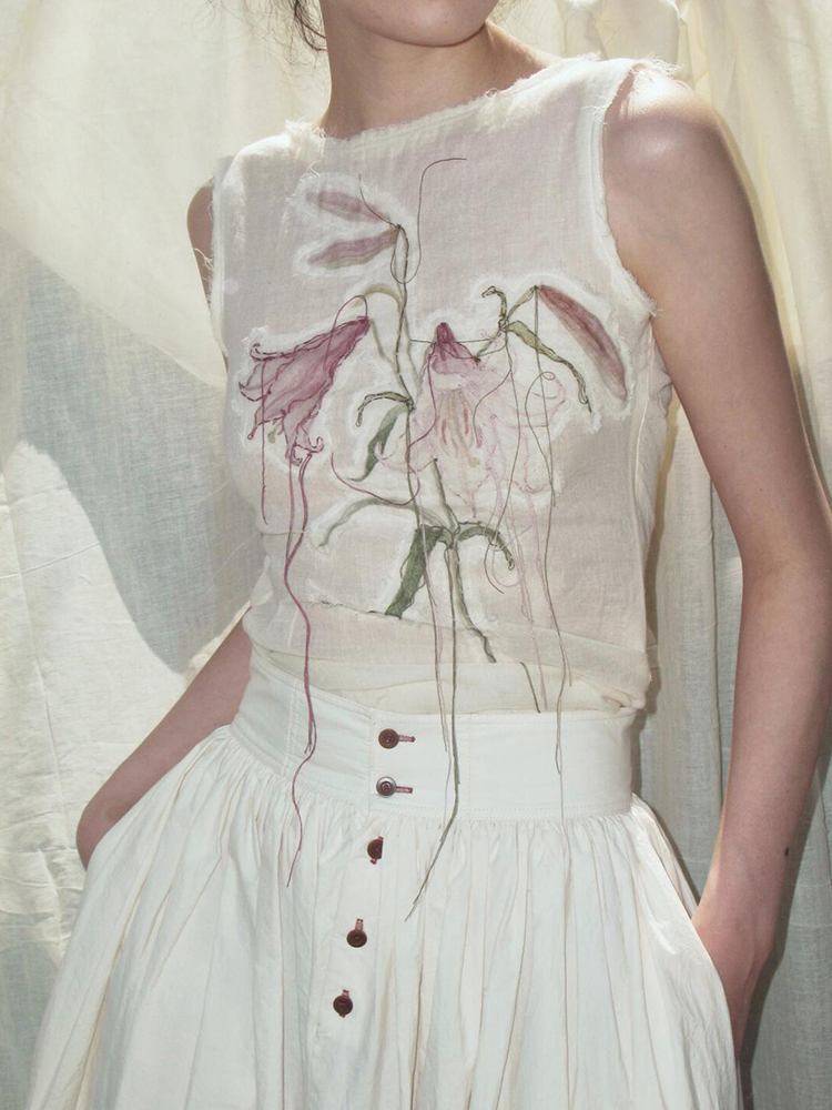 大牌清仓白色重工刺绣背心女夏港风绝美小吊带上衣设计感小众外穿