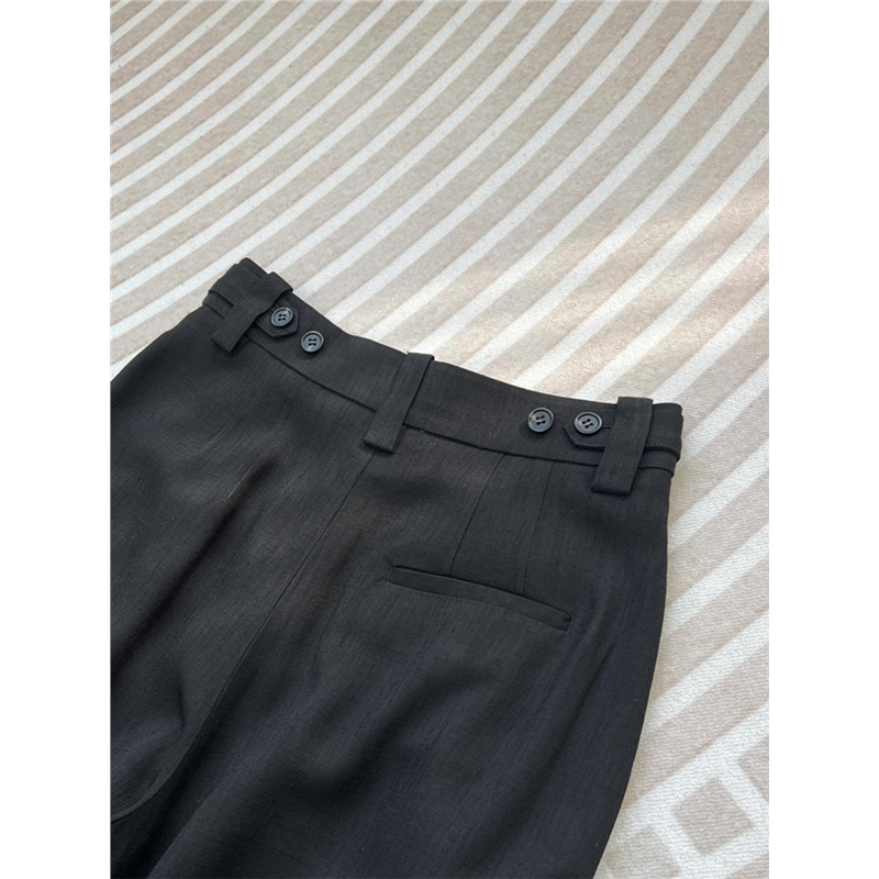墙裂！质感巨好！巨显瘦~腰部褶皱设计西装裤高级感垂感直筒