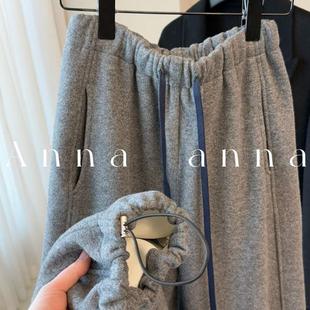 休闲保暖直筒卫裤 2025年秋冬季 灰色加绒可束脚遛弯裤 CHAO级