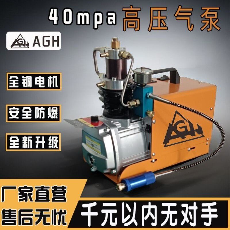 30mpa高压气泵打气机40mpa小型单缸水冷电动充气泵冲气瓶