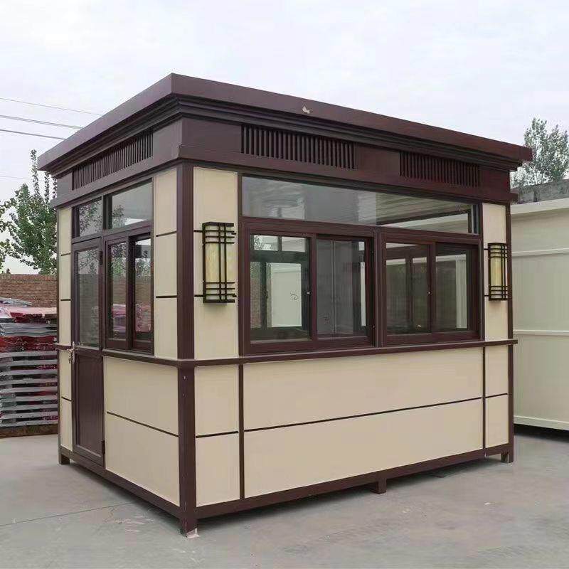 岗亭户外真石漆移动保安成品钢结构小区门卫值班室治安门卫室收费