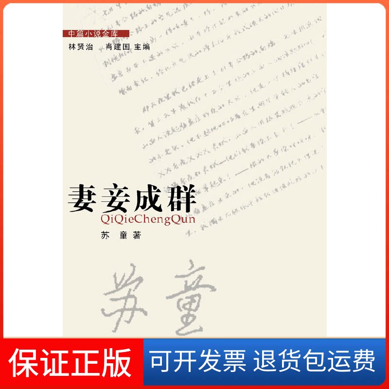 【保正版】妻妾成群/中篇小说金库苏童|主编:林贤治//肖建国花城出版社9787536068254