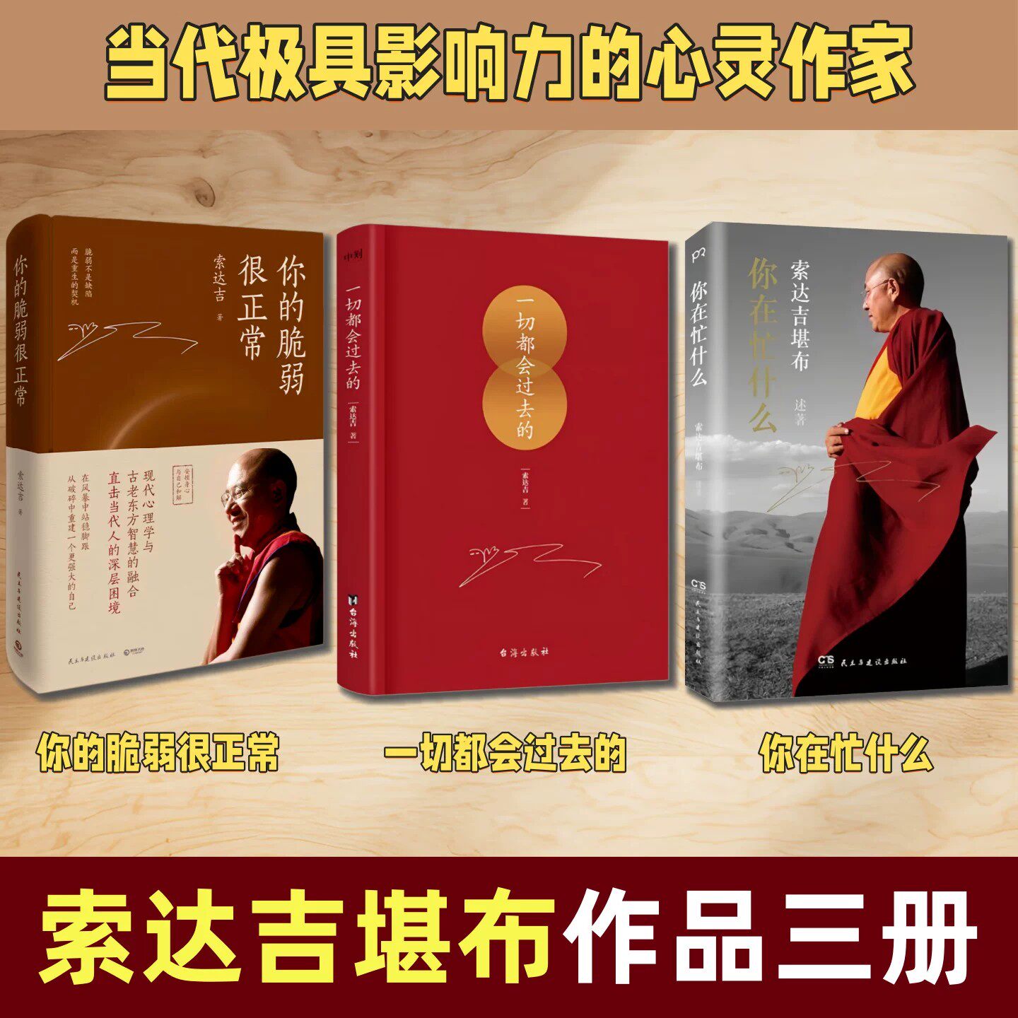 索达吉作品三册】一切都会过去的+你的脆弱很正常+你在忙什么 索达吉作品 当代深具影响力的心灵作家 哲学心理学书籍