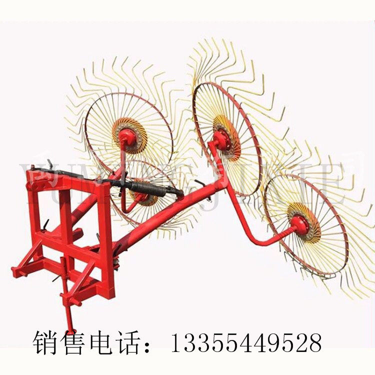 四轮带的搂玉米秸秆铁耙子 指盘式搂草机 四盘六盘八盘搂草耙子