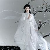 原创汉服春夏新款 直裾汉服梅花 中国风双层交领长衫 雪梅绣花大袖 衫