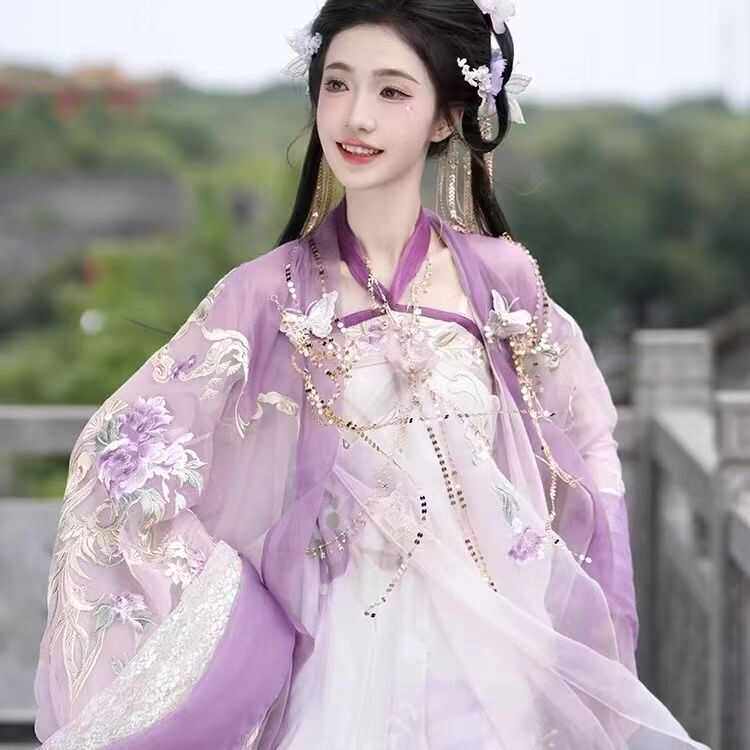 唐春款芍药套装诃子裙原创汉服