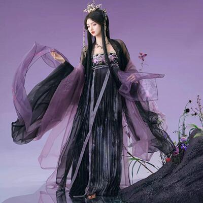 黑山茶重工刺绣大袖走秀款