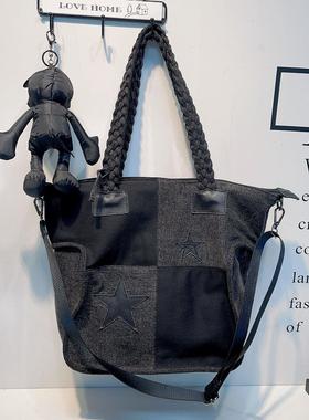 Womens shoulder bag Oxford large bag simple retro handbag