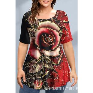 short sleeve holiday Womens basic shirt weekend round