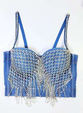 summer suspenders tassel prism bra fishbone womens trendy