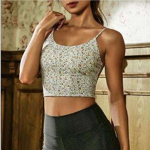 back pad sports floral underwear fitness outer bra print