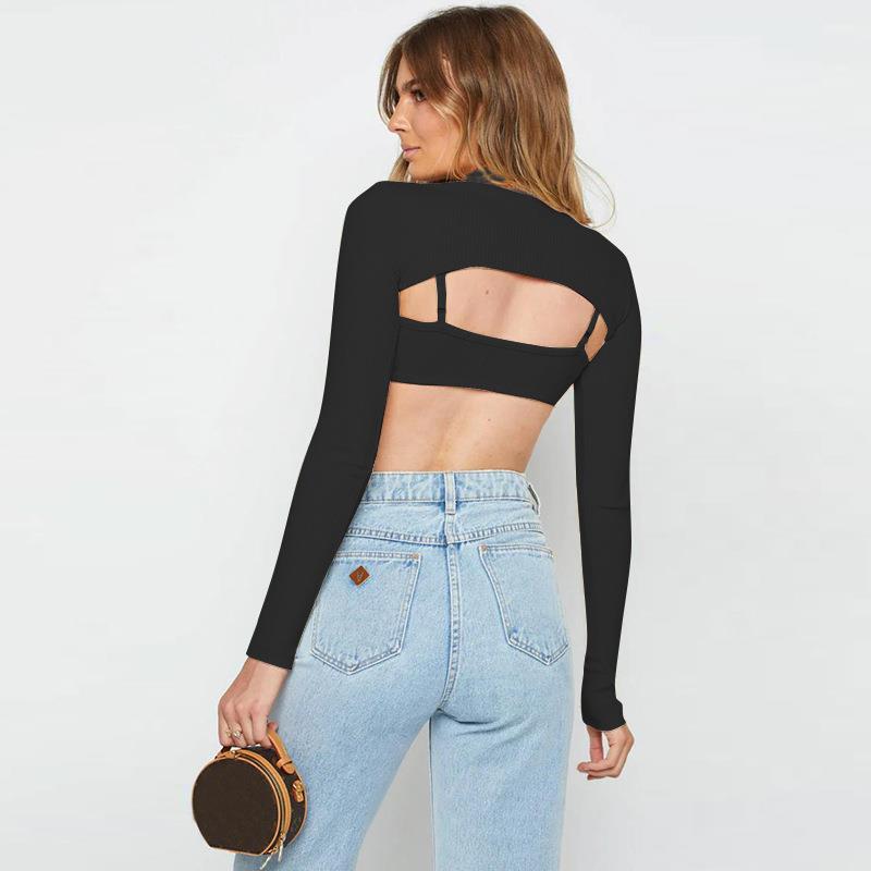 sweater fitting tight female tops womens sleeved long chest