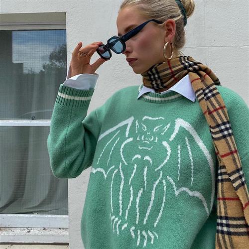 preppy jumpers kawaii jacquard sweaters white sweet grunge