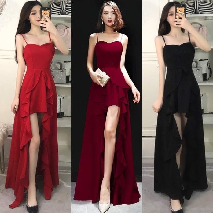 Toast dress noble and elegant temperament sexy sling red