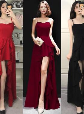 Toast dress noble and elegant temperament sexy sling red