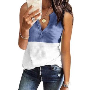 knitted contrast women vest for patchwork sweater loose