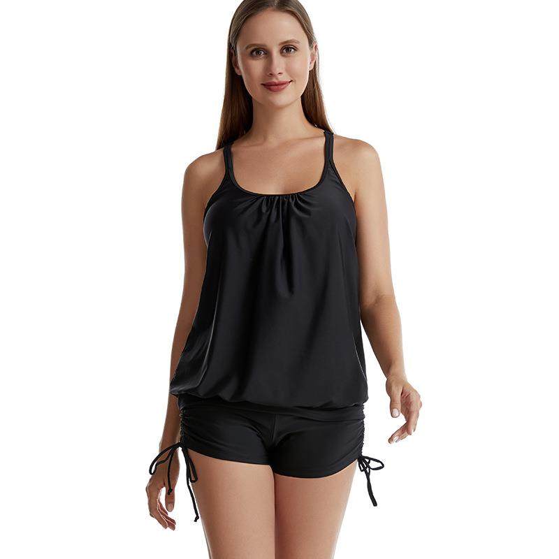 One-piece swimsuit for women plus-size boxer briefs