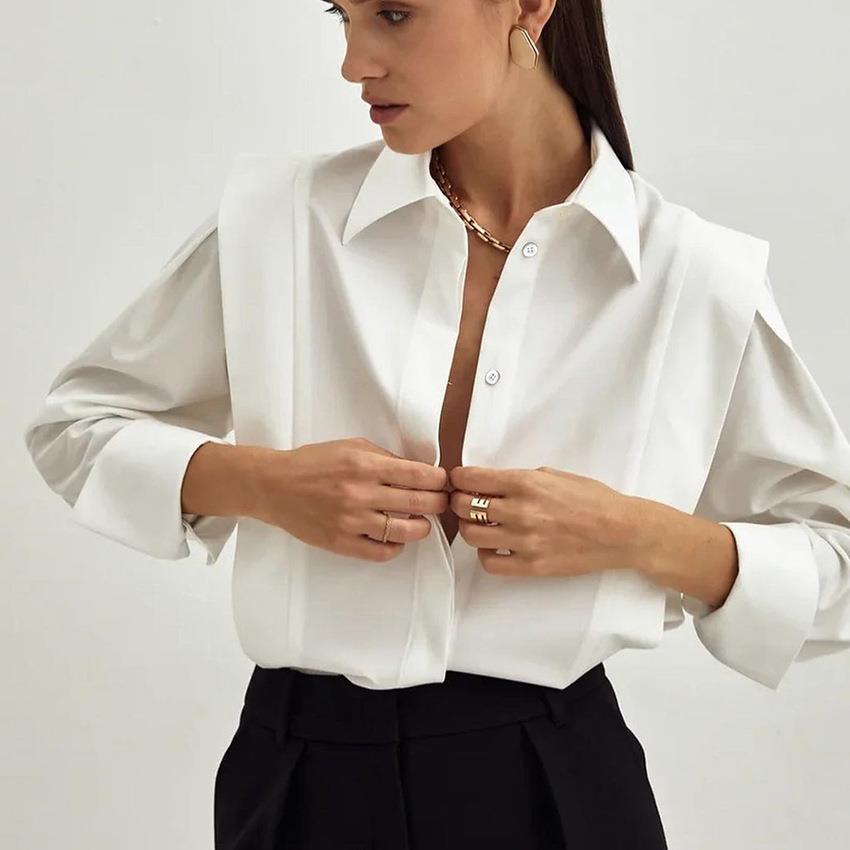top commuting Right-angle shirt long-sleeved for white