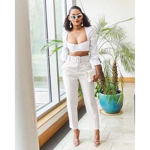 casual ladies high suit Womens fit trousers waist slim
