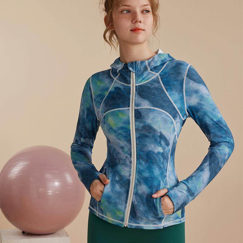 Womens sports jacket sun protection clothing zipper coat