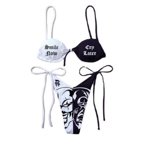 Swimsuit Two-Piece Women Devil Lifting Bust Sexy Set Bikini