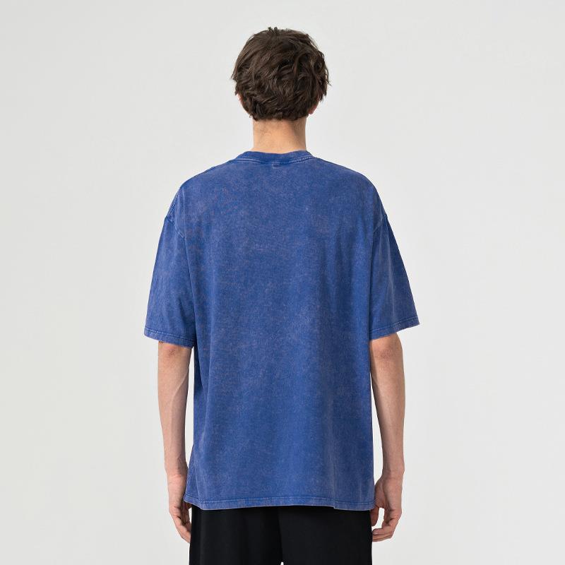 tees loose hop hip color solid shirts short-sleeve vintage