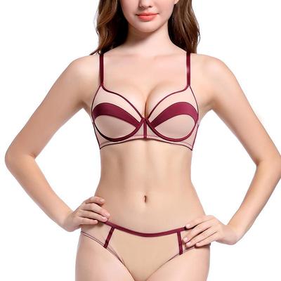 Womens underwear set gathered anti-sagging seamless bra