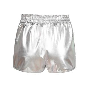 elastic straight casual shorts waist bright Womens leather