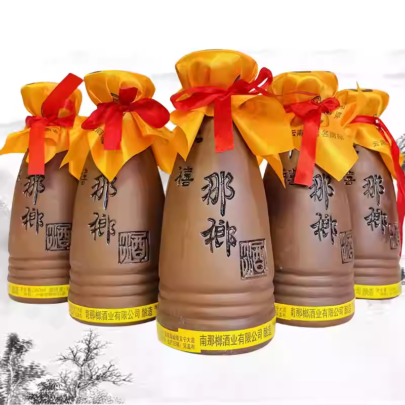 云南特产酒莲云那榔酒千禧酒350ml×6瓶清香型40度中度酒土坛土罐