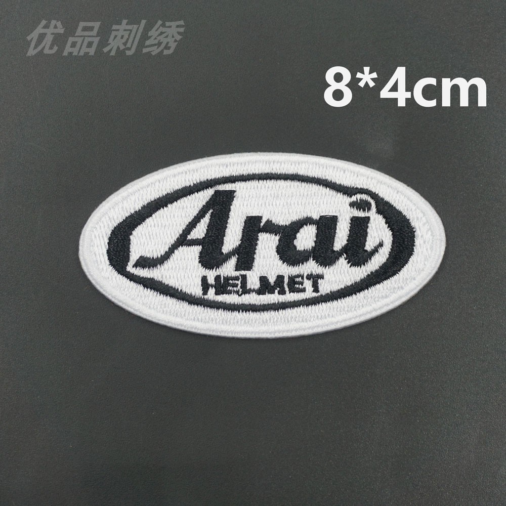 ARAI摩托车头盔标志魔术贴章 刺绣布贴个性装饰缝制自粘款