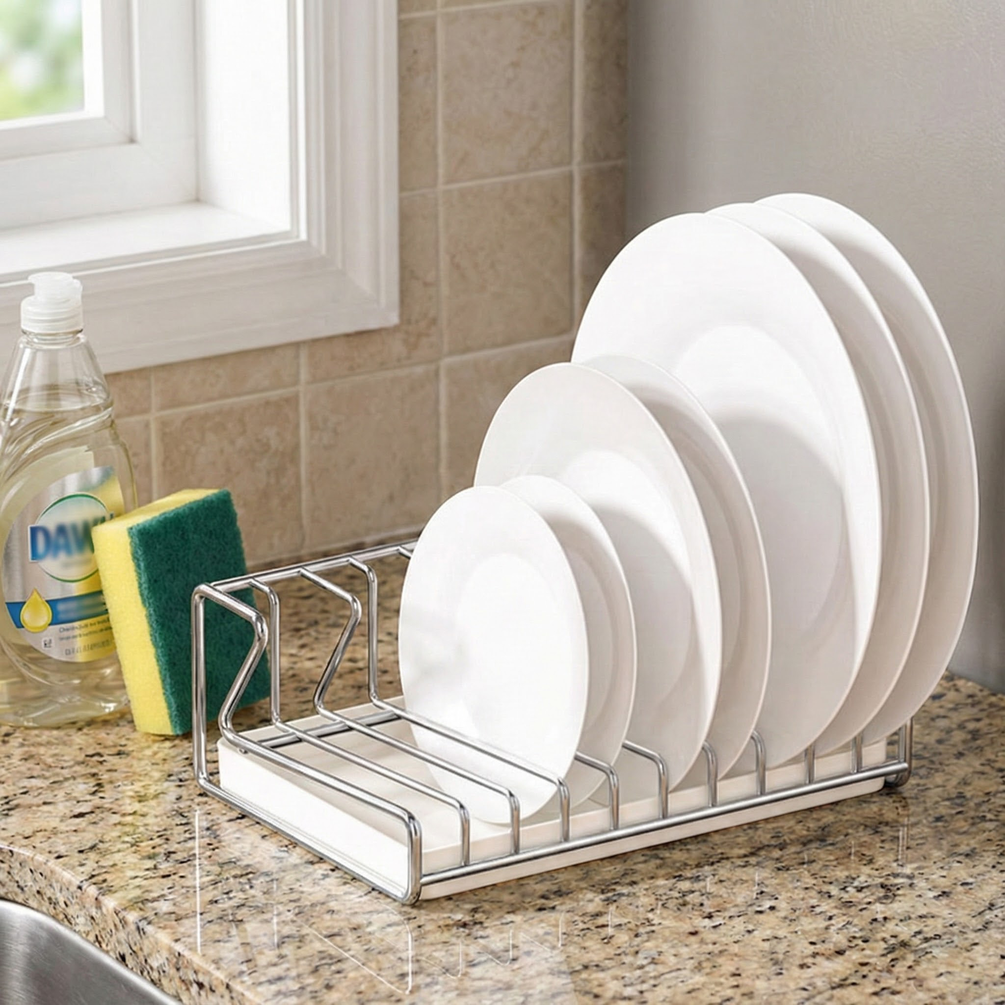 JUMILY厨房碗碟架不锈钢沥水碗架餐盘收纳架厨房置物架滤水架碗碟