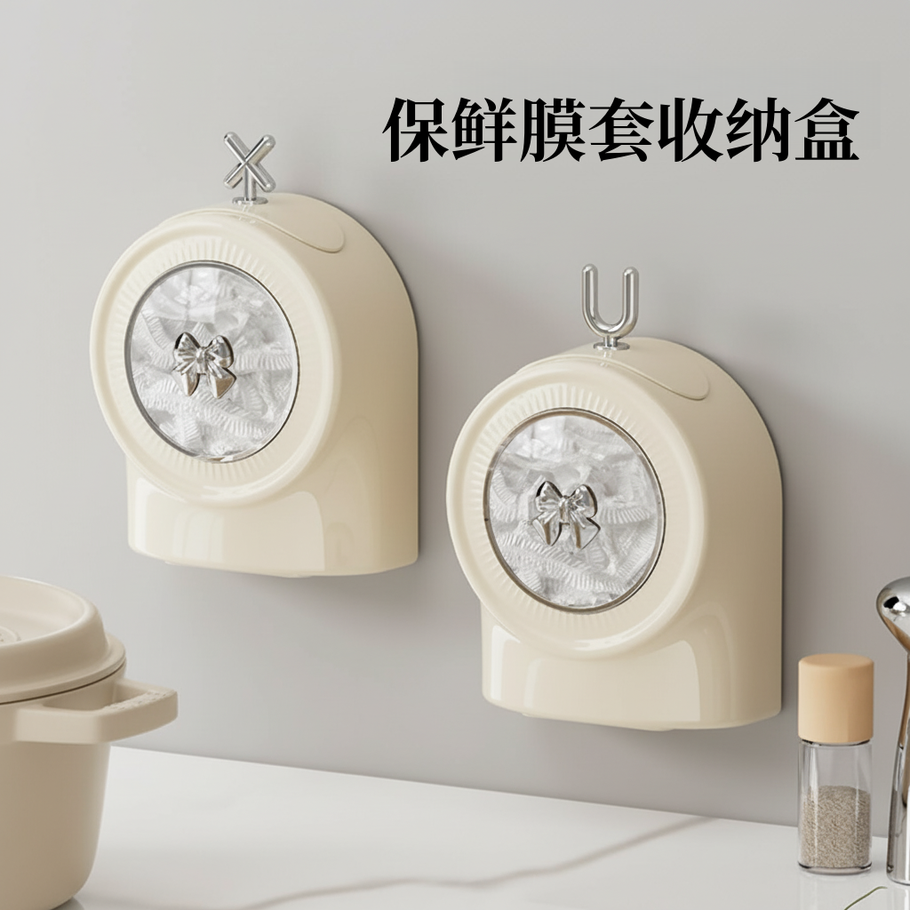 厨房保鲜膜套收纳盒多功能储物盒