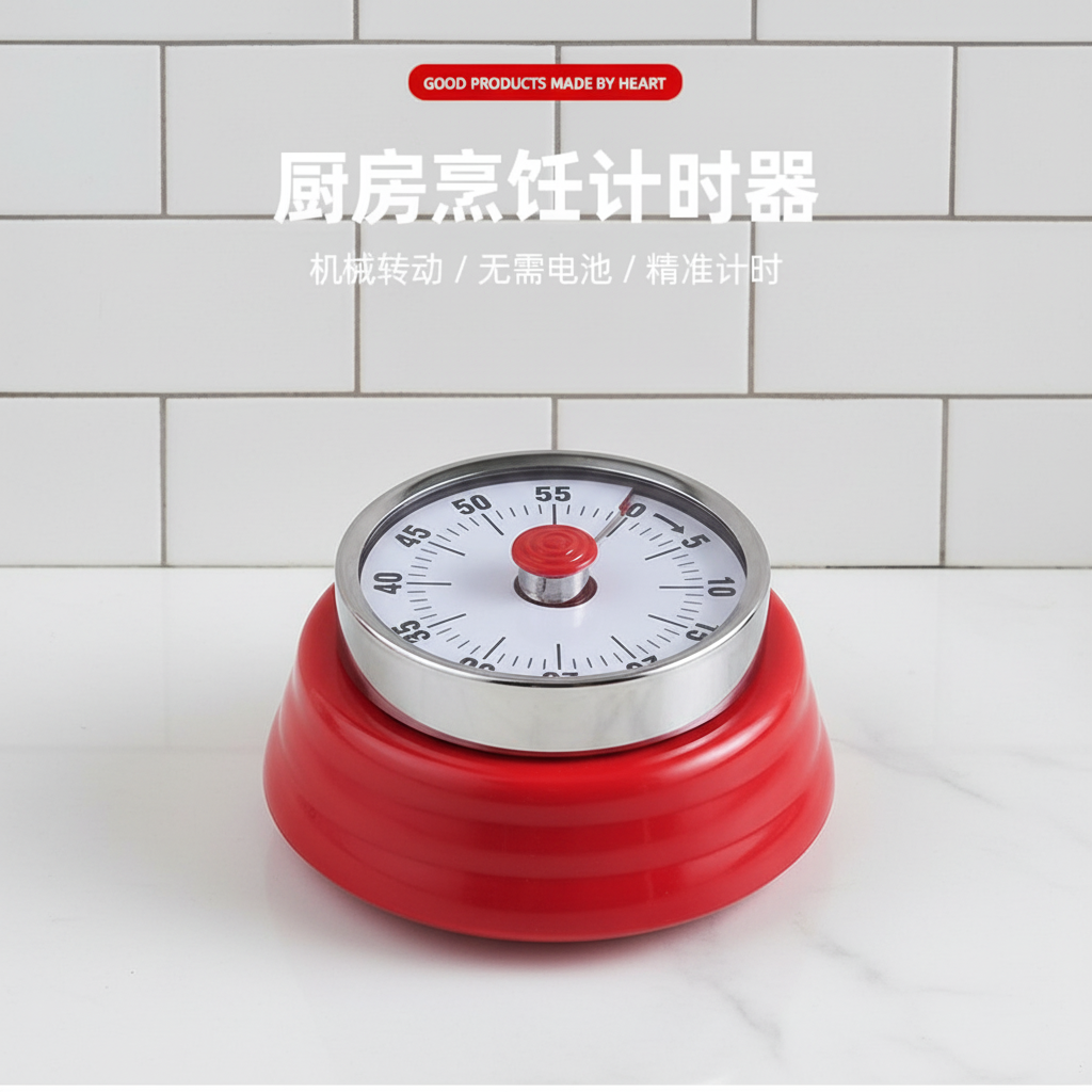 JUMILY德国家用计时器不锈钢厨房煮饭提醒器磁吸可视化烘焙工具新